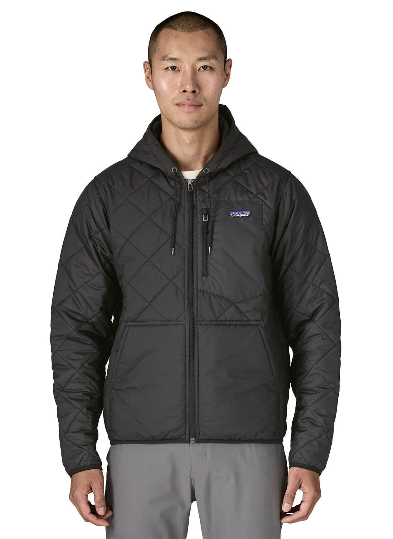 Men's Diamond Quilted Bomber Hoody