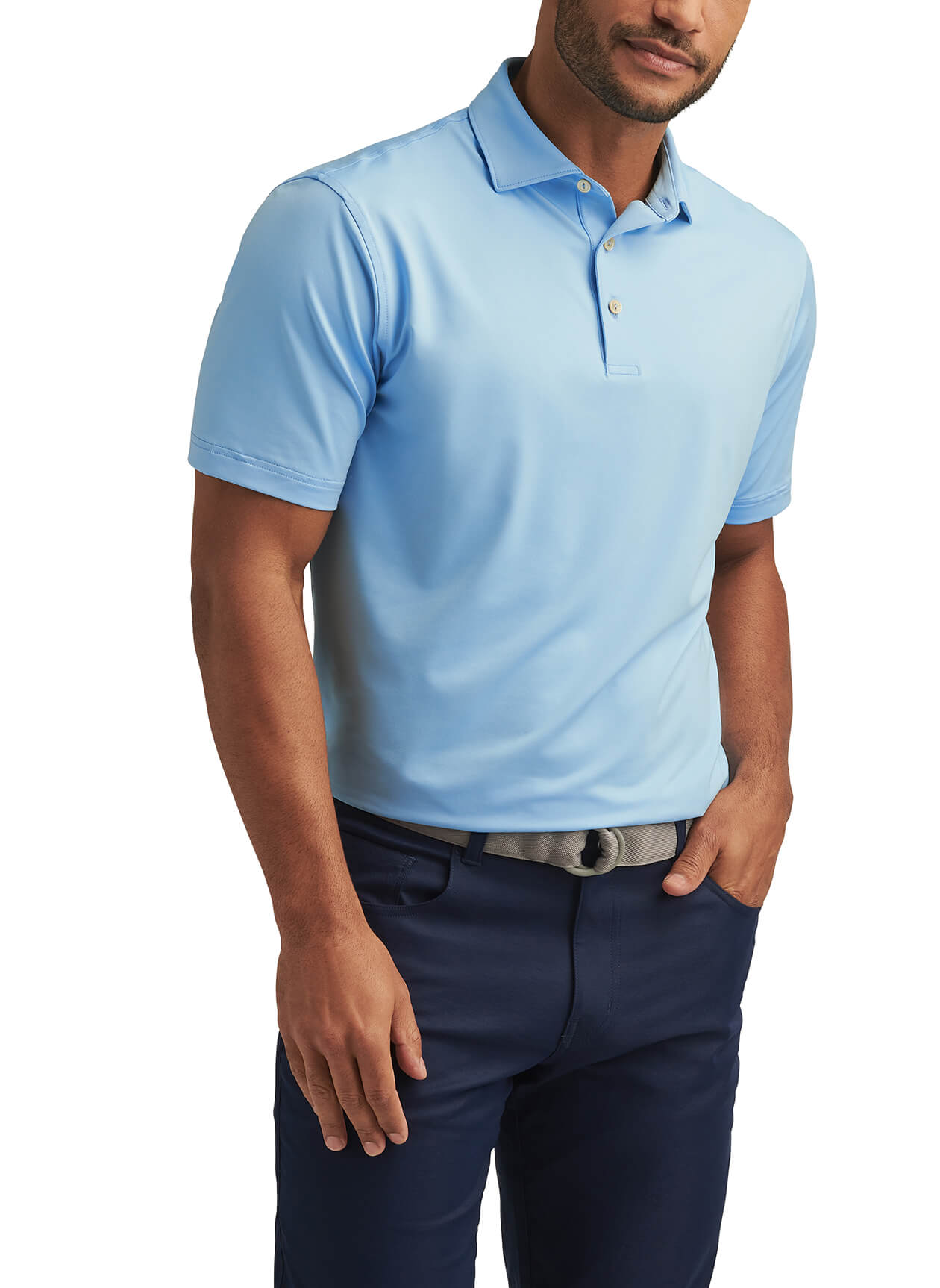 Men's Solid Performance Polo - Self Collar