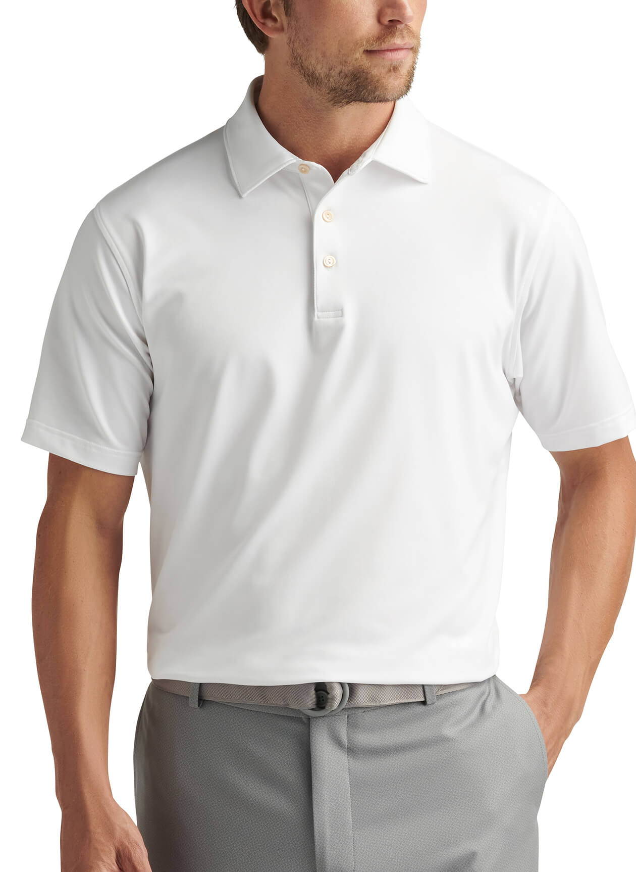 Men's Solid Performance Polo - Self Collar